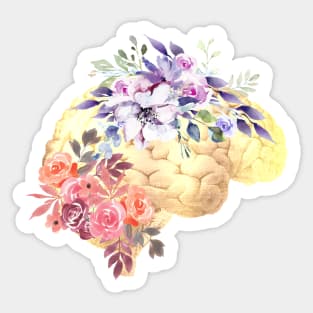 Floral Human Brain Anatomy Sticker